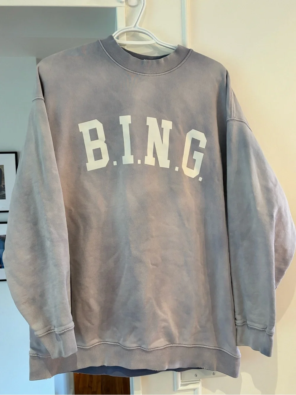 Anine Bing Heather Lavender Terry Sweatshirt - Picture 2 of 6
